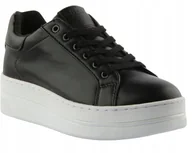 Półbuty damskie - Guess Czarne Półbuty Damskie Na Grubej Białej Podeszwie 41 Gpa - miniaturka - grafika 1