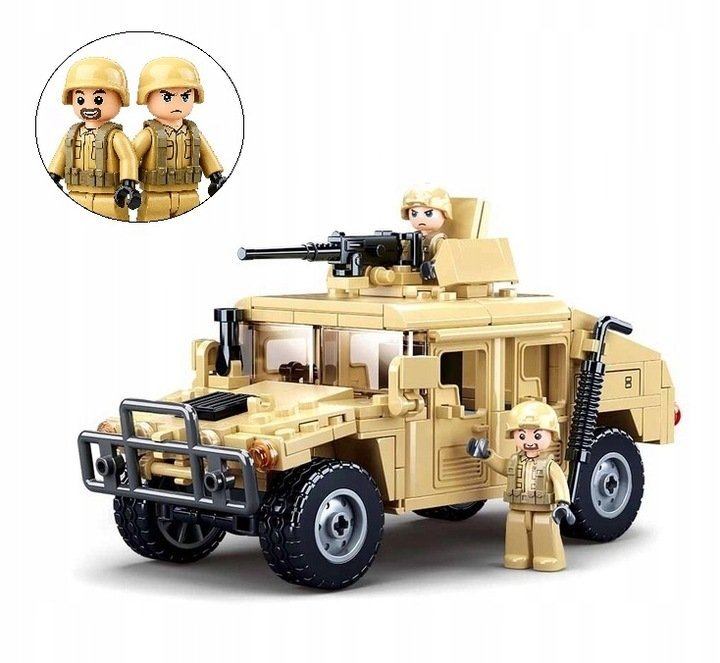 KLOCKI wojskowe HUMMER H2 pojazd taktyczny + 2 FIGURKI 265el (KL37)