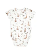Body dla niemowląt - Niemowlęce body bawełniane na krótki rękaw w zajączki kremowe Nicol,r.68 - miniaturka - grafika 1