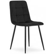 Krzesła - Czarne krzesło welurowe do jadalni - Fabiola 4X - miniaturka - grafika 1