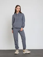 Spodnie sportowe damskie - BGN Spodnie dresowe w kolorze szarym - miniaturka - grafika 1