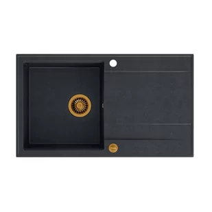 QUADRON Zlew EVAN 111 black diamond + syfon MIEDŹ - Zlewozmywaki - miniaturka - grafika 1