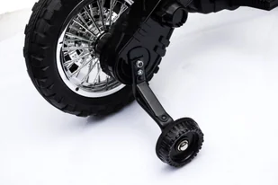 Motorek Cross dla dzieci Pojazd na akumulator Zielony + Pomocnicze kółka + Dźwięki LED - Tory, garaże, parkingi - miniaturka - grafika 18