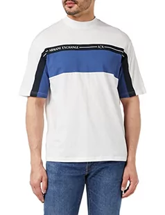 Armani Exchange Męska bluza z okrągłym dekoltem, biała, ekstra mała, biały, XS - Bluzy męskie - miniaturka - grafika 1