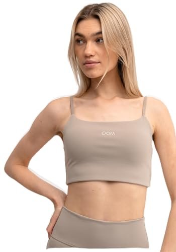 Drop of Mindfulness Thea Biustonosz sportowy Taupe Matte z regulowanymi ramiączkami damski biustonosz sportowy dla kobiet Top sportowy z funkcjonalnego materiału Beżowy biustonosz fitness, XS-XL