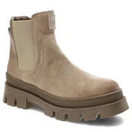 Botki damskie - Beżowe Botki Nessi Wygodne Skórzane Buty - miniaturka - grafika 1