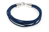 Bransoletki - Skórzane Rzemyki Granatowe Bransoletka - miniaturka - grafika 1