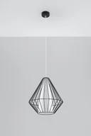 Lampy sufitowe - Sollux Lighting Industrialna LAMPA wisząca SL.298 druciana OPRAWA zwis drut metalowy klatka skeleton czarny - miniaturka - grafika 1