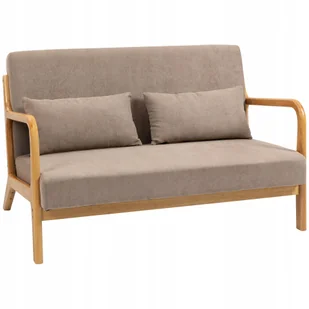 Sofa 2-osobowa z poduszkami, welurowa, jasnoszara - Sofy i kanapy - miniaturka - grafika 1