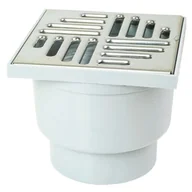 Odwodnienia, kanały i akcesoria - Wpust z metalową kratką z bocznym odpływem popiel/srebrny 15 x 15 x 13 cm MAXPOL - miniaturka - grafika 1