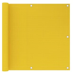 Parawan balkonowy, żółty, 90x500 cm, HDPE - Parawany - miniaturka - grafika 1