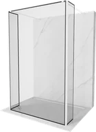 Ścianki i drzwi prysznicowe - Mexen Kioto ścianka prysznicowa wolnostojąca 140 x 30 x 30 cm, czarny wzór, biała - 800-140-030-222-20-70-030 - miniaturka - grafika 1