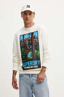 Superdry bluza bawełniana męska kolor beżowy z nadrukiem M2014112A-2YW - Bluzy męskie - miniaturka - grafika 1