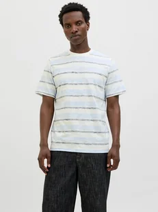 Jack & Jones Koszulka "Birk" w kolorze błękitno-białym - Koszulki męskie - miniaturka - grafika 1