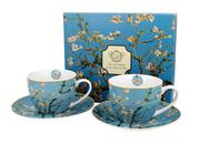 Filiżanki do  kawy i herbaty porcelanowe ze spodkami DUO Almond Blossom Vincent Van Gogh 280 ml 2 szt