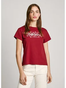 Pepe Jeans Koszulka w kolorze czerwonym - Koszulki i topy damskie - miniaturka - grafika 1