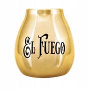 Kubki - Yerba Mate Tykwa ceramiczna złota El Fuego - miniaturka - grafika 1