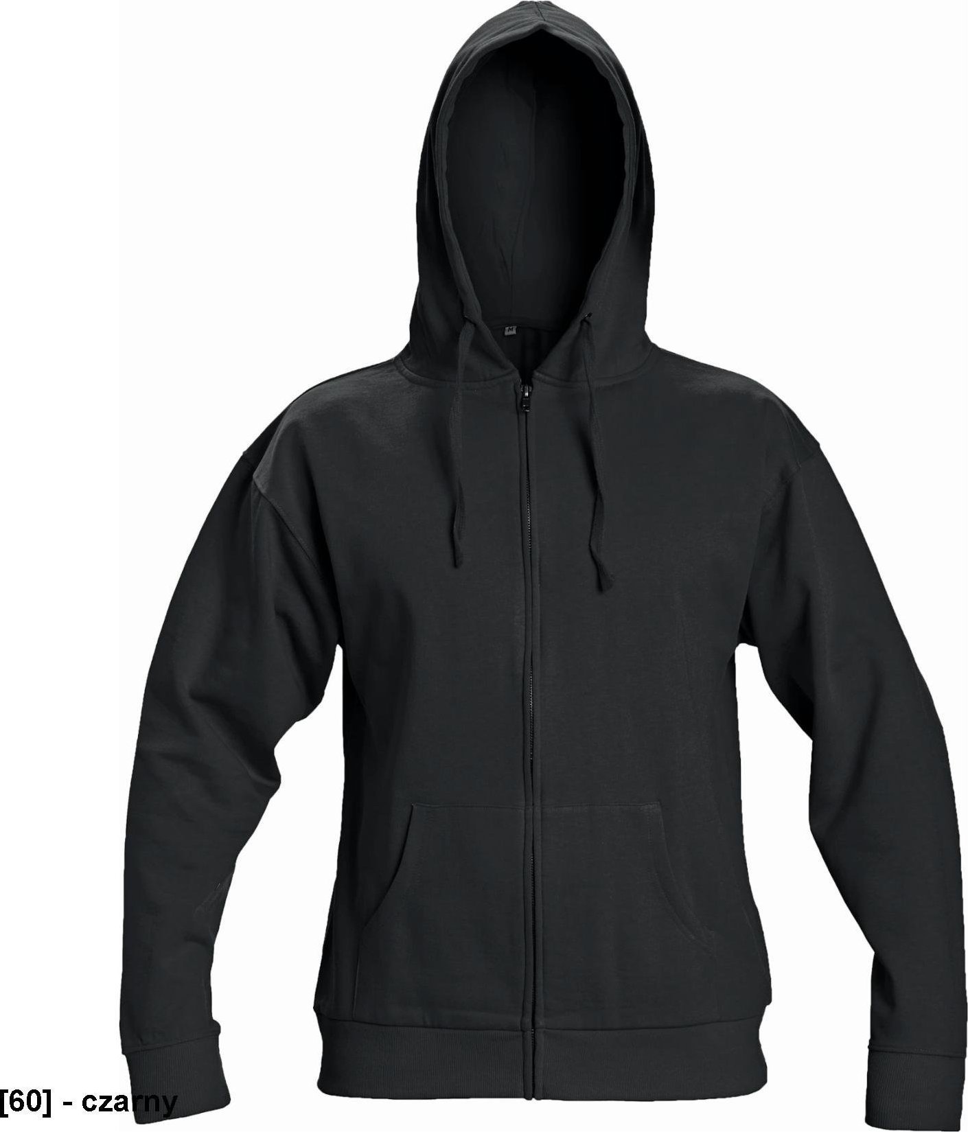CERVA NAGAR - bluza z kapturem ściąganym sznurkiem 80% bawełna, 20% poliester - czarny M
