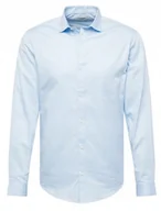 Koszule męskie - JACK&JONES KOSZULA MĘSKA NIEBIESKA DŁUGI RĘKAW ZAPINANA L J_A - miniaturka - grafika 1