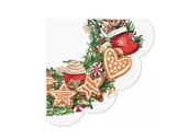 Dekoracje i nakrycia stołu na imprezę - Okrągłe serwetki Wieniec z pierniczkami - 32 cm - 12 szt. - miniaturka - grafika 1