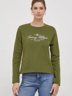 Longsleeve damski Tommy Hilfiger WW0WW40292-Green XS Zielony (8720645371922) - Bluzki damskie - miniaturka - grafika 1