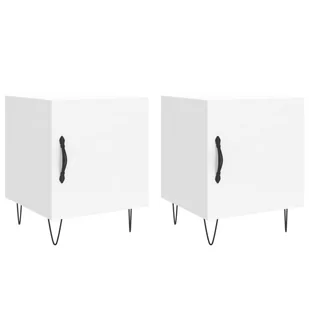 Szafki nocne, 2 szt., białe, 40x40x50 cm Lumarko! - Szafki nocne - miniaturka - grafika 3