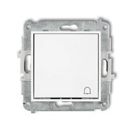 Gniazdka elektryczne - Mechanizm łącznika zwierny dzwonek biały MWP-4 Karlik Mini - miniaturka - grafika 1