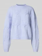 Swetry damskie - Sweter o kroju relaxed fit z dzianiny z dodatkiem wełny model ‘JENNA’ - miniaturka - grafika 1