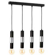 Lampy sufitowe - KET LAMPA wisząca KET1270 metalowa OPRAWA tuby ZWIS na listwie czarny srebrny KET1270 - miniaturka - grafika 1