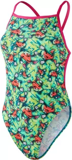 Kąpielówki męskie - speedo Melon Allover V-Back Swimsuit Women, zielony/czerwony DE 38 | UK 34 2022 Stroje kąpielowe - Speedo - grafika 1