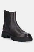 Botki damskie - Calvin Klein sztyblety skórzane CHUNKY CHELSEA BOOT LTH kolor bordowy na płaskim obcasie YW0YW02072 - miniaturka - grafika 1