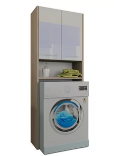 Szafka łazienkowa nad pralke LUNA 64 cm  POŁYSK AKRYL Sonoma - Szafki łazienkowe - miniaturka - grafika 1