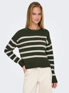 ONLY Sweter w kolorze ciemnozielonym - Swetry damskie - miniaturka - grafika 1