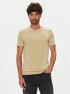 Koszulki męskie - Tommy Jeans T-Shirt Jaspe DM0DM20363 Beżowy Slim Fit - miniaturka - grafika 1