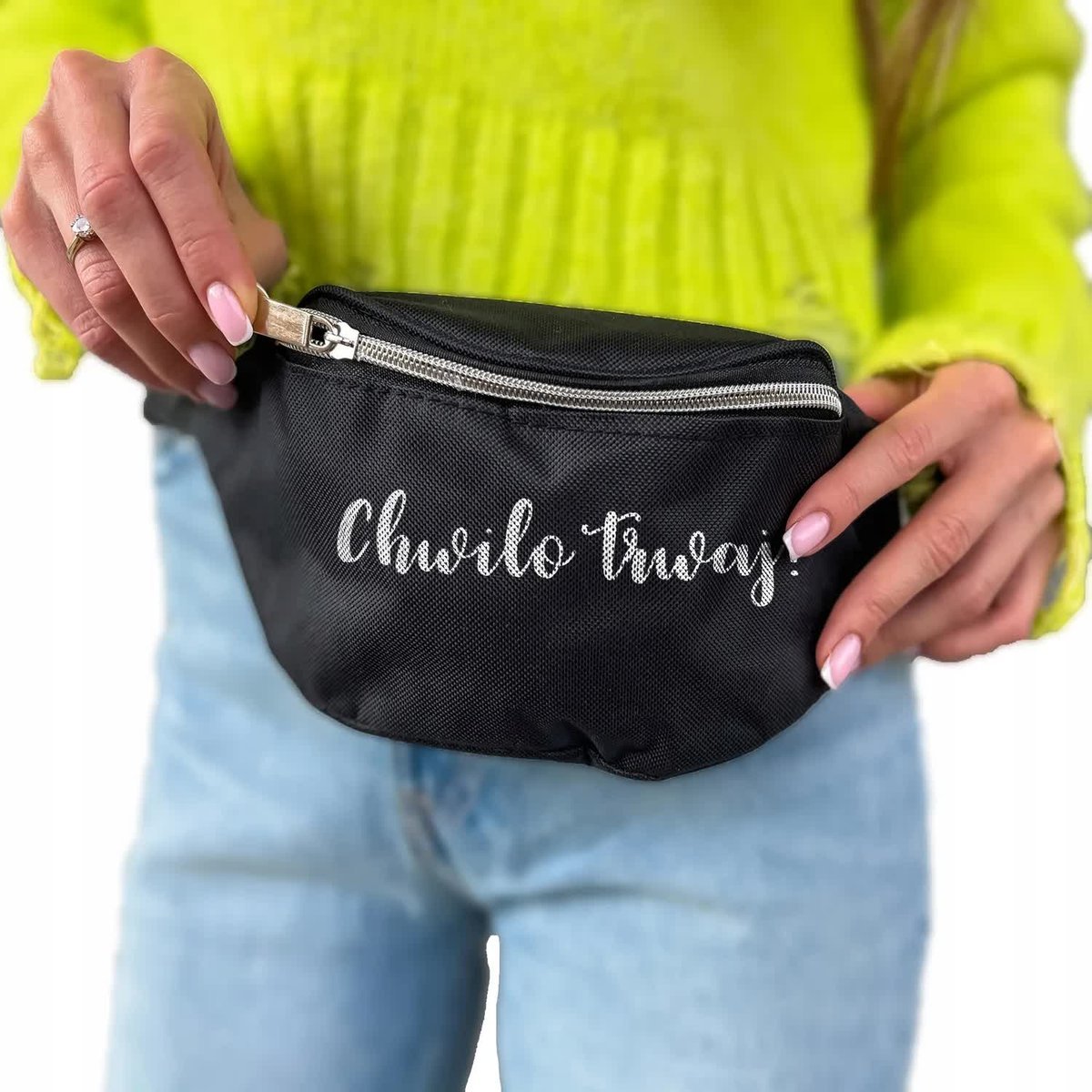 NERKA BIODROWA TORBA CHWILO TRWAJ CZARNA WZORY