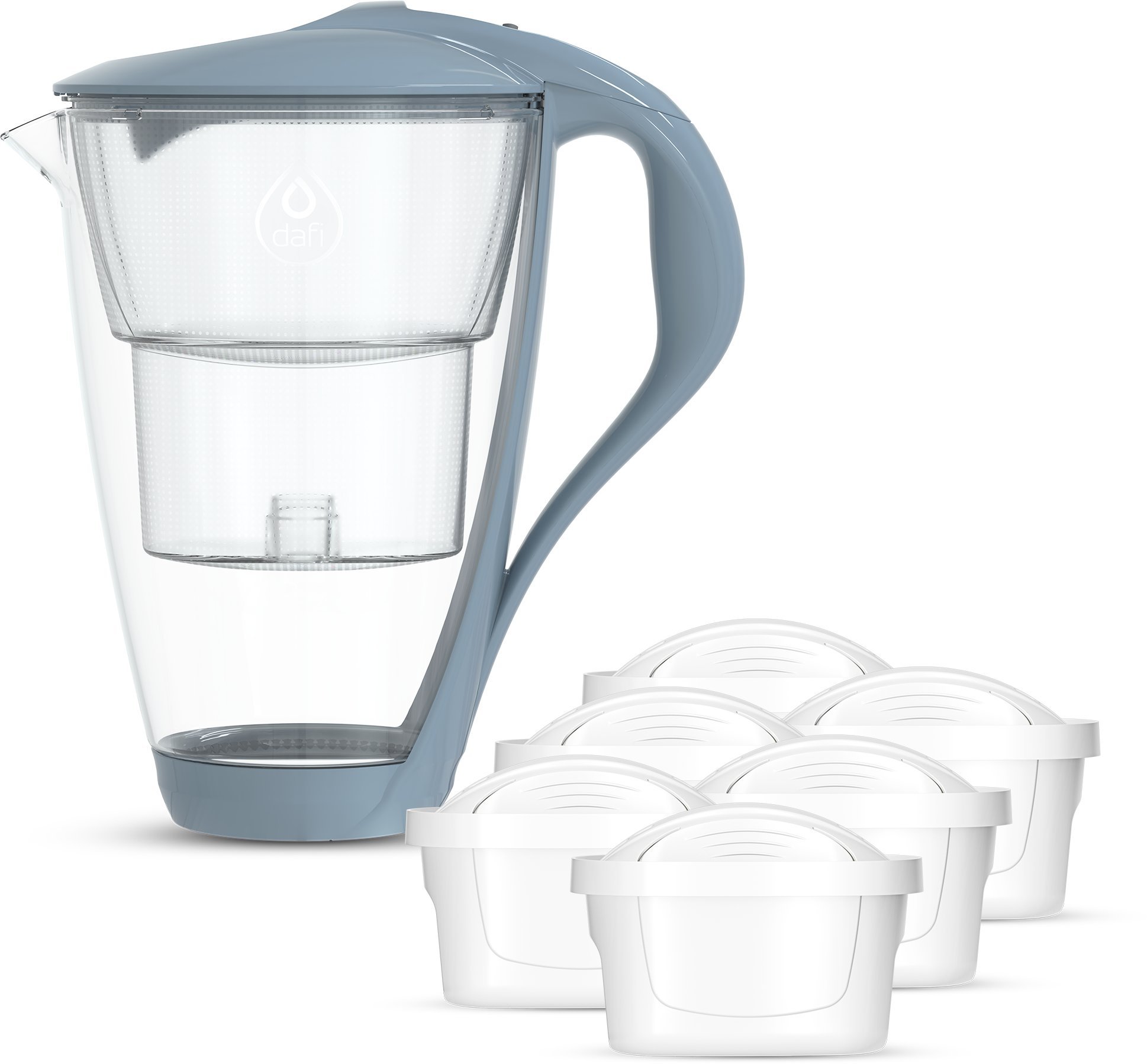 Szklany dzbanek Dafi CRYSTAL LED stalowy 6xUnimax