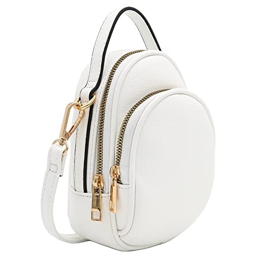 FashionPuzzle Mini torba na telefon z dwoma przegródkami, biały, One Size