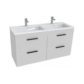 Szafki łazienkowe - Jika Cube - Szafka z podwójną umywalką, 116x42x62 cm, biała H4536621763001 - miniaturka - grafika 1