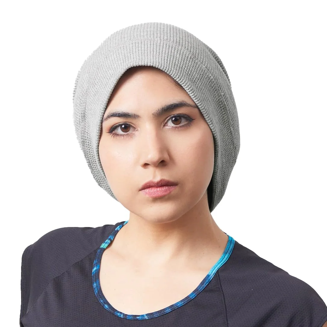 Czapka męska Hipster Oversize, 100% bawełniana czapka damska z widocznymi szwami chemicznymi, długie słuchawki do spania Slouch Moda Waffle i odwrac..