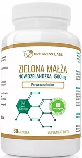 Progress Labs, Zielona małża nowozelandzka 500 Mg Stawy Kości, 60 kaps. - Stawy, mięśnie, kości - miniaturka - grafika 1