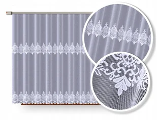 FIRANKA FIRANA ŻAKARDOWA 623936/160 BIAŁA ZE WZOREM PASOWYM - Firany - miniaturka - grafika 1