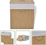 Kosze na bieliznę - The Living Store Bambusowy kosz na pranie prostokątny naturalny - miniaturka - grafika 1