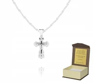 Biżuteria dla dzieci - Srebrny łańcuszek + KRZYŻYK PRAWOSŁAWNY 60cm F1K24 - miniaturka - grafika 1