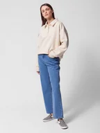 Spodnie damskie - Damskie jeansy straight Outhorn OTHWSS24TTROF723 - niebieskie - miniaturka - grafika 1