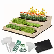 Szklarnie ogrodowe - Skrzynia na warzywa warzywniak grządka drewniany 120x120 ZESTAW EKO / Wamar-Sosenka - miniaturka - grafika 1