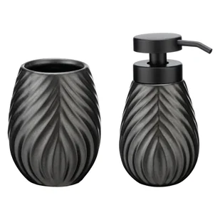 Antracytowy ceramiczny zestaw akcesoriów łazienkowych Idro – Wenko - Akcesoria łazienkowe - miniaturka - grafika 1