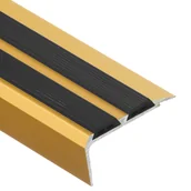 Listwy i profile - Profil schodowy z gumą złoty aluminium anoda 38.5 mm x 100 cm - miniaturka - grafika 1