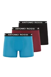 Antonio Rossi Męskie bokserki hipsterskie (3 sztuki) szorty, czarne, niebieskie, bordowe, XXL, Czarny, niebieski, bordowy, XXL - Spodenki damskie - miniaturka - grafika 1