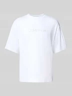 Koszulki męskie - T-shirt o kroju oversized z wyhaftowanym logo - miniaturka - grafika 1