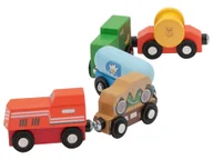 Zabawki kreatywne - Lupilu Drewniana Ciężarówka / Wóz strażacki / Pociąg / Pociąg towarowy Pociąg ładujący - miniaturka - grafika 1
